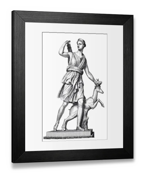 Framed Print : Roman goddess of hunting, Diana, marble statue in Paris Framed Print : Roman goddess of hunting, Diana, marble statue in Paris