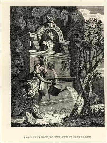 William Hogarth, Britannia watering the trees of creativity