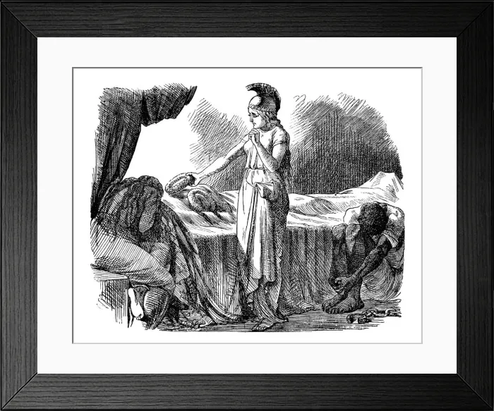 Framed Print : Antique engraving illustration: Britannia with Columbia Framed Print : Antique engraving illustration: Britannia with Columbia