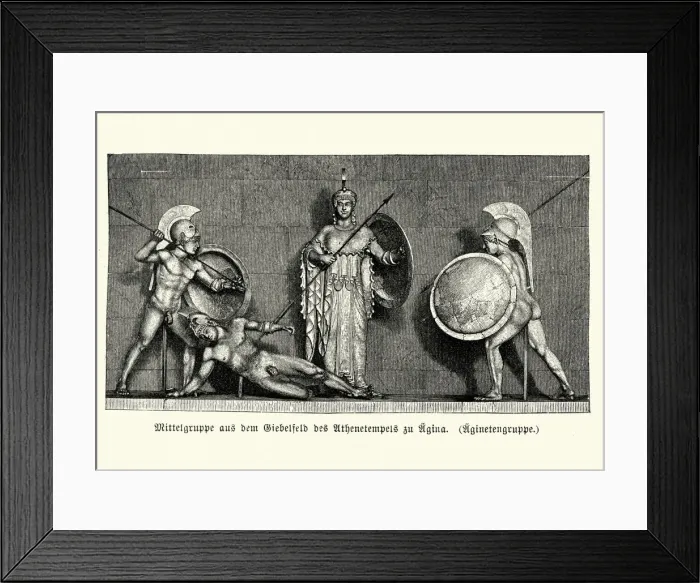 Framed Print : Anceint Greek warrors before the Goddess Athena Framed Print : Anceint Greek warrors before the Goddess Athena