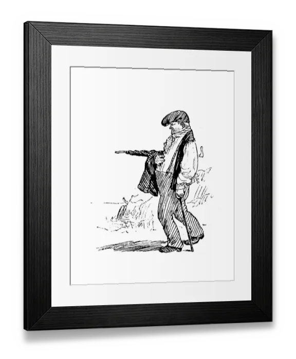 Framed Print : Antique illustration by Randolph Caldecott Framed Print : Antique illustration by Randolph Caldecott