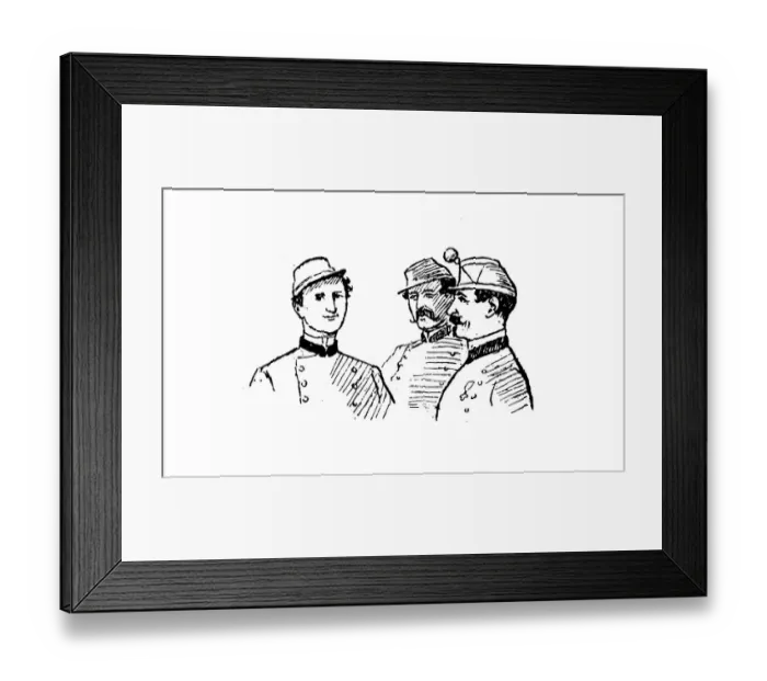 Framed Print : Antique illustration by Randolph Caldecott: Soldier Framed Print : Antique illustration by Randolph Caldecott: Soldier