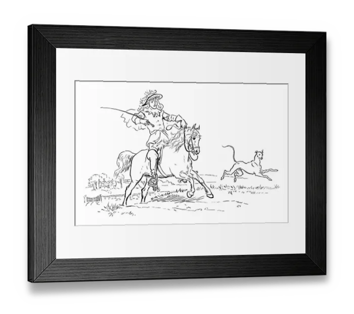 Framed Print : Eighteenth century man out riding with his dog Framed Print : Eighteenth century man out riding with his dog