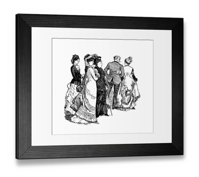 Framed Print : Antique illustration by Randolph Caldecott: At the casino Framed Print : Antique illustration by Randolph Caldecott: At the casino