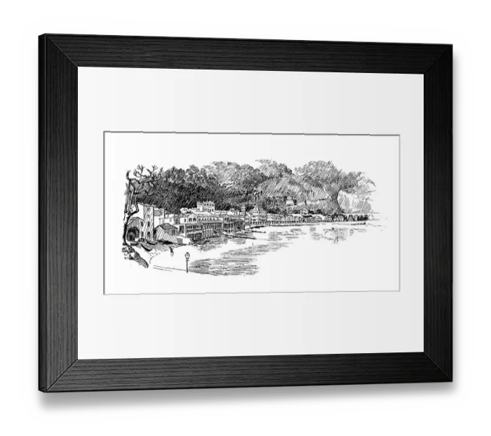 Framed Print : Antique illustration by Randolph Caldecott: Monaco Framed Print : Antique illustration by Randolph Caldecott: Monaco