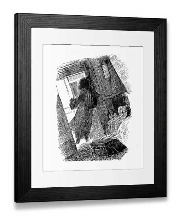 Framed Print : Antique illustration by Randolph Caldecott: Ghost Framed Print : Antique illustration by Randolph Caldecott: Ghost