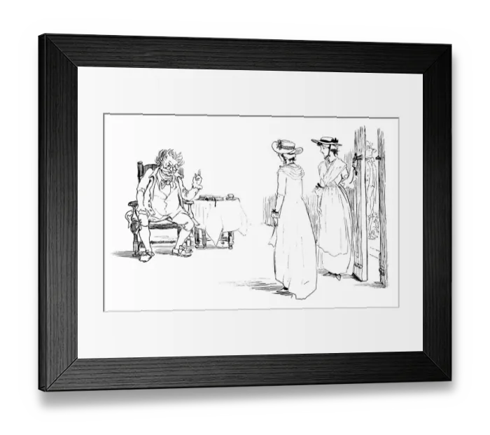 Framed Print : Father laying down the law to his daughters Framed Print : Father laying down the law to his daughters