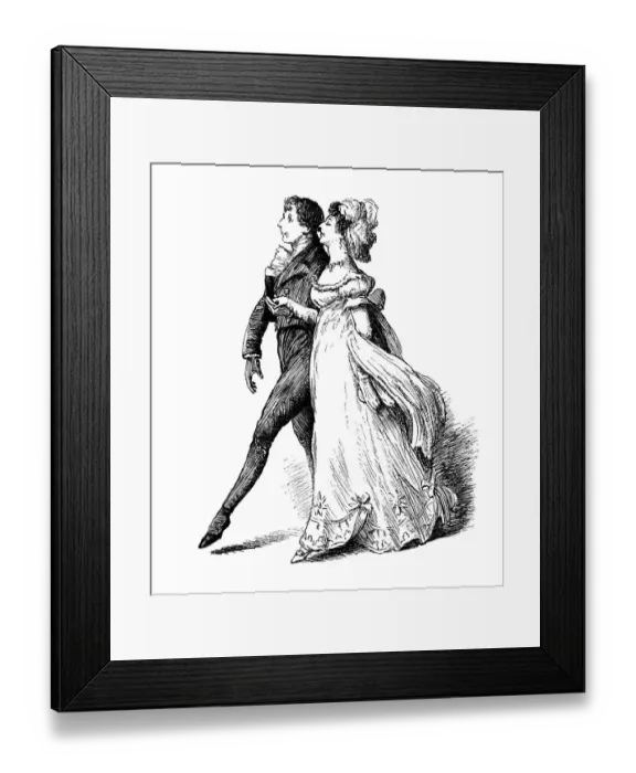 Framed Print : Victorian man leading a lady out to dance Framed Print : Victorian man leading a lady out to dance