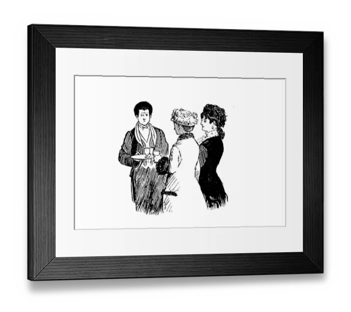 Framed Print : Antique illustration by Randolph Caldecott: At the casino Framed Print : Antique illustration by Randolph Caldecott: At the casino