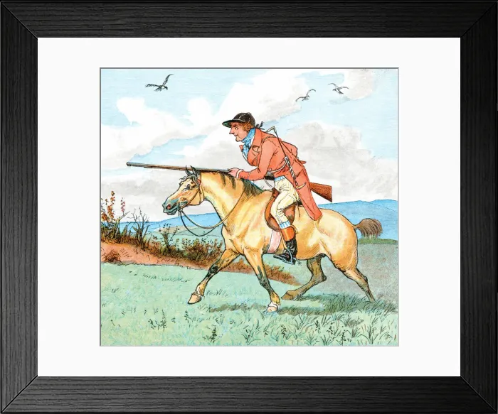 Framed Print : Huntsman with a rifle