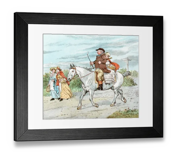 Framed Print : Father and daughter on a horse Framed Print : Father and daughter on a horse