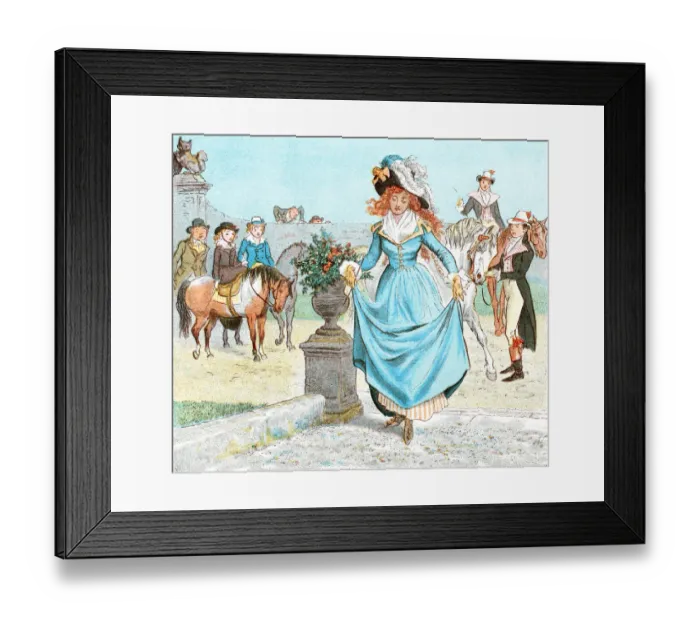 Framed Print : Grand lady just dismounted from her horse Framed Print : Grand lady just dismounted from her horse