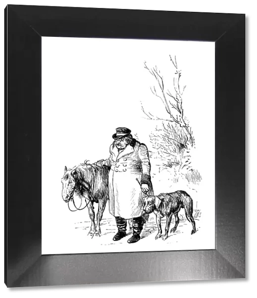 Old man, horse and dog