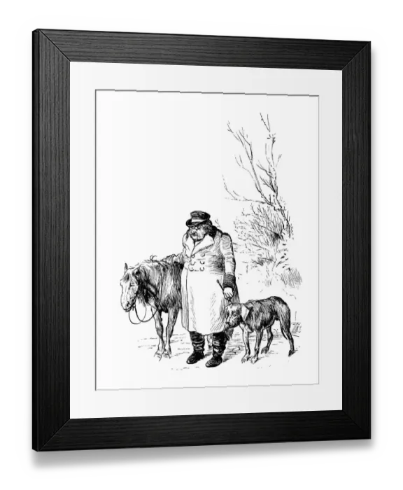 Framed Print : Old man, horse and dog Framed Print : Old man, horse and dog