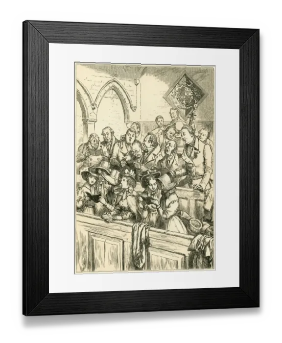 Framed Print : Church congregation singing Christmas carols Framed Print : Church congregation singing Christmas carols