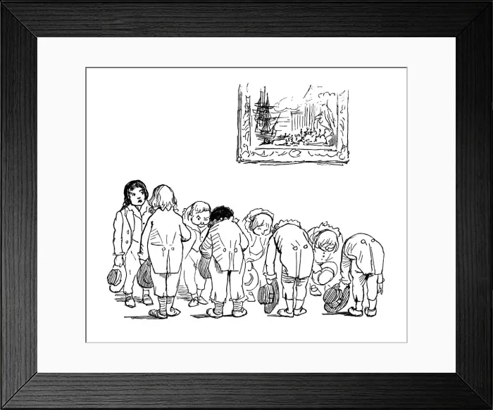 Framed Print : Children bowing Framed Print : Children bowing