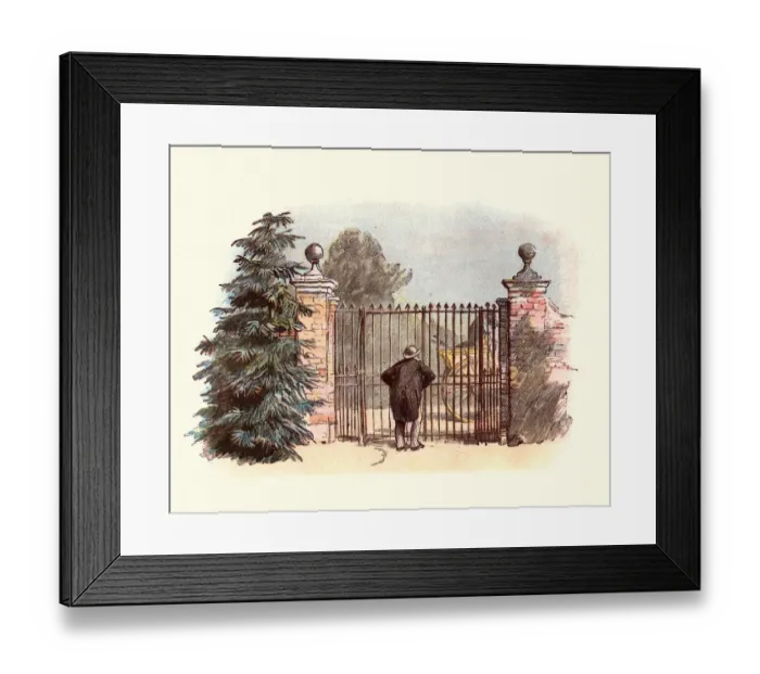 Framed Print : Man watching horse and cart drive passed his closed gate Framed Print : Man watching horse and cart drive passed his closed gate