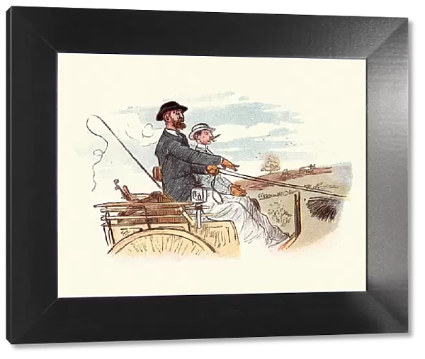 Victorian men driving a horse and cart