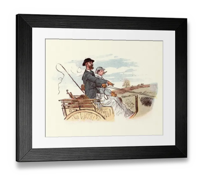 Framed Print : Victorian men driving a horse and cart Framed Print : Victorian men driving a horse and cart