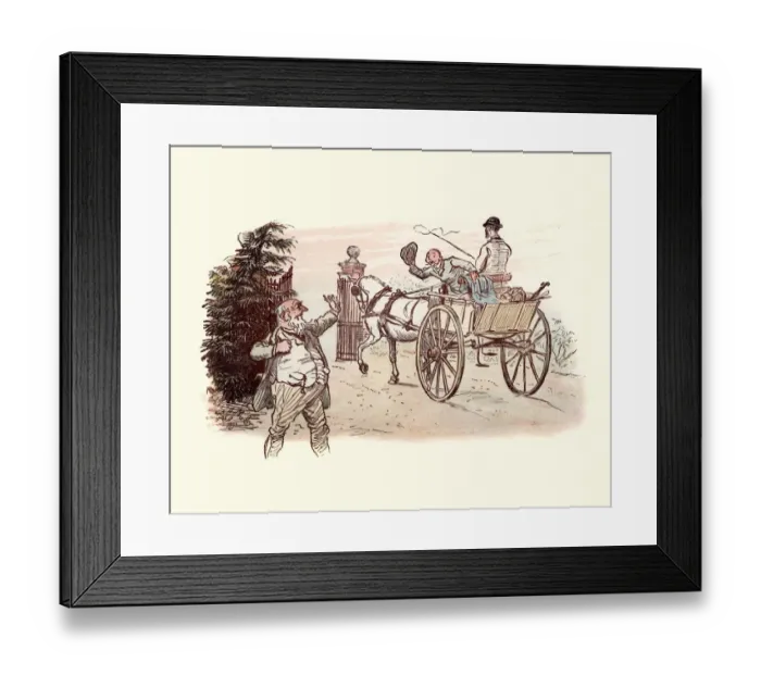 Framed Print : Victorian friends waving goodbye to each other Framed Print : Victorian friends waving goodbye to each other