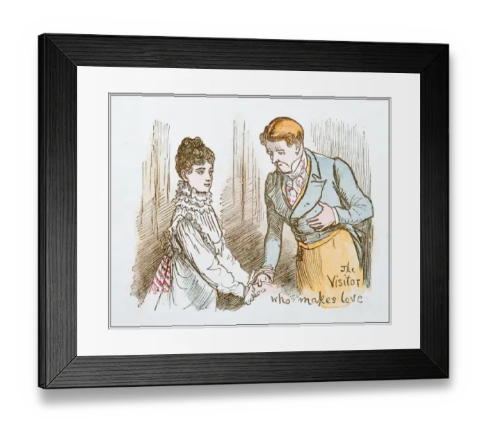 Framed Print : Antique illustration by Randolph Caldecott: Couple