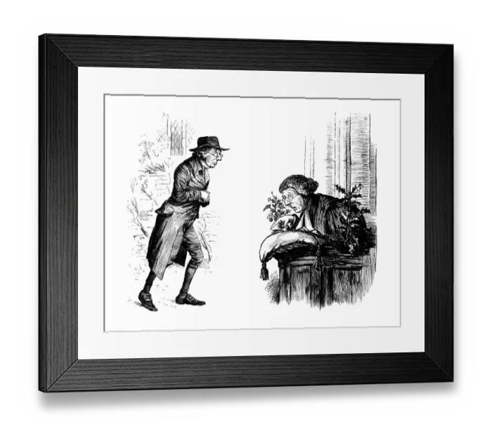 Framed Print : Victorian parson walking to church and preaching a Christmas sermon Framed Print : Victorian parson walking to church and preaching a Christmas sermon