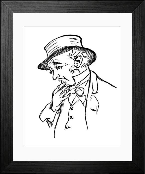 Framed Print : Contemplative man in a hat Framed Print : Contemplative man in a hat