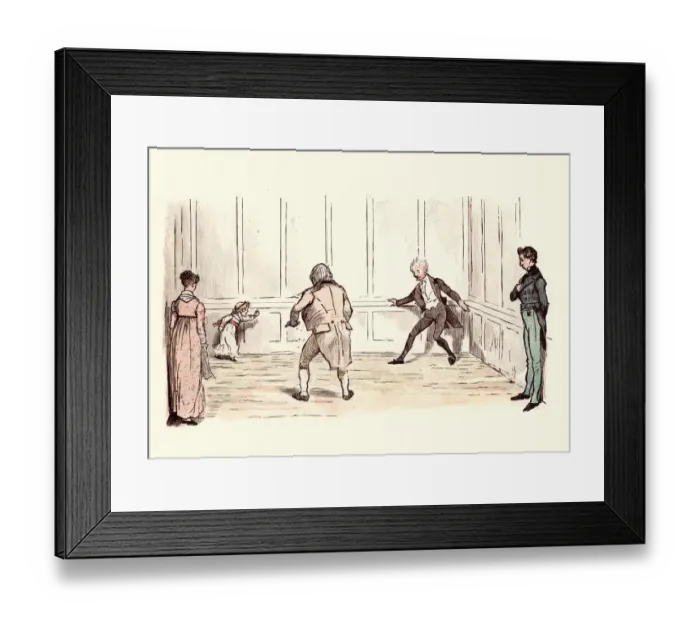 Framed Print : Victorian little girl playing a game of Puss in the Corner
