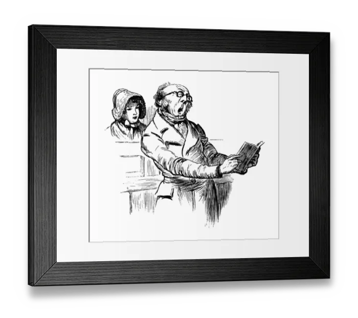 Framed Print : Man singing from a hymn book in church Framed Print : Man singing from a hymn book in church