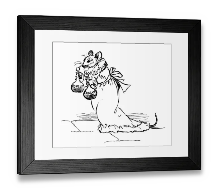 Framed Print : Miss Mouse and her homemade wines Framed Print : Miss Mouse and her homemade wines