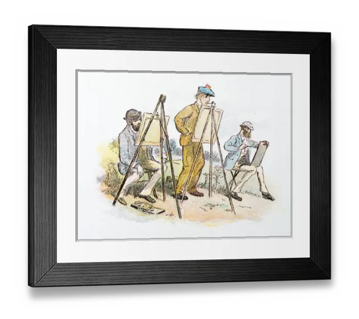 Framed Print : Antique illustration by Randolph Caldecott: Painters Framed Print : Antique illustration by Randolph Caldecott: Painters
