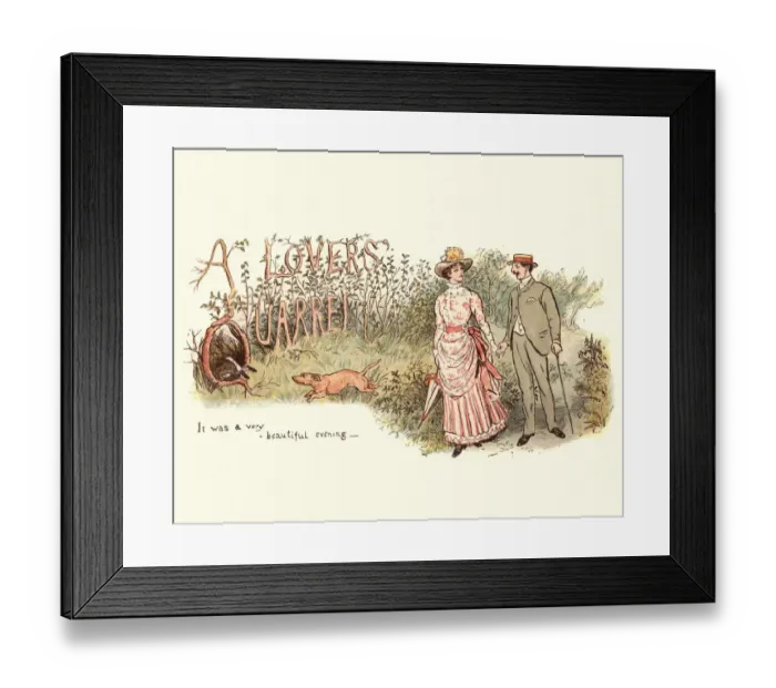 Framed Print : Young victorian couple walking in the contryside Framed Print : Young victorian couple walking in the contryside