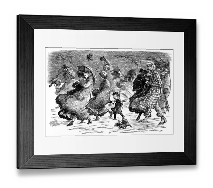 Framed Print : Wintry weather - Randolph Caldecott illustration Framed Print : Wintry weather - Randolph Caldecott illustration