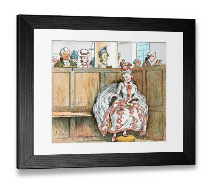 Framed Print : Georgian woman asleep in a church box pew Framed Print : Georgian woman asleep in a church box pew