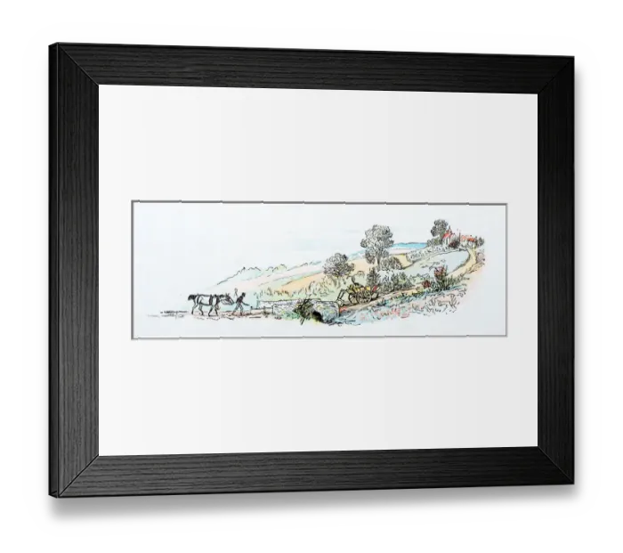 Framed Print : Antique color illustration by Randolph Caldecott Framed Print : Antique color illustration by Randolph Caldecott