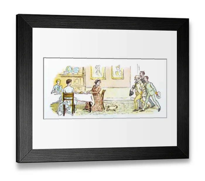 Framed Print : Antique color illustration by Randolph Caldecott Framed Print : Antique color illustration by Randolph Caldecott