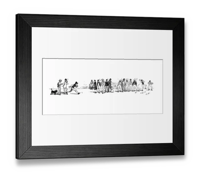 Framed Print : Antique illustration by Randolph Caldecott: Playing bowls Framed Print : Antique illustration by Randolph Caldecott: Playing bowls