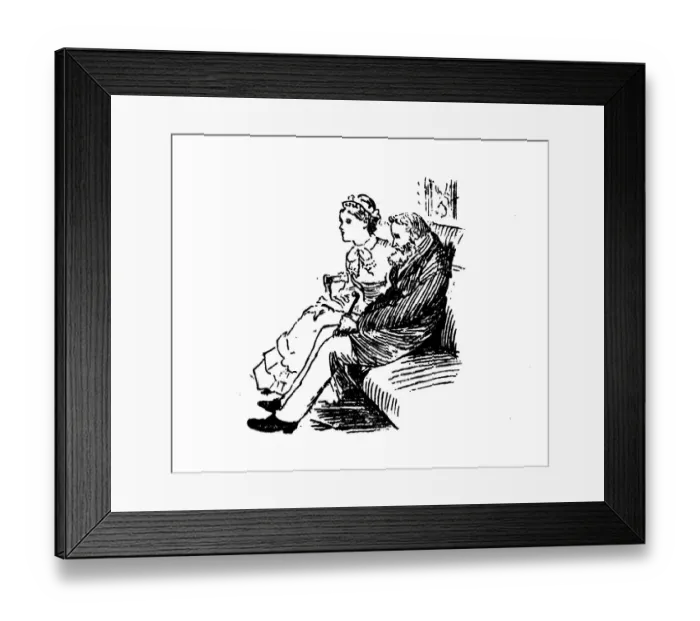 Framed Print : Antique illustration by Randolph Caldecott: People Framed Print : Antique illustration by Randolph Caldecott: People