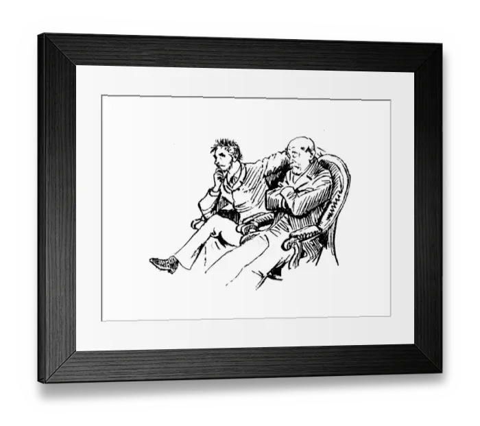 Framed Print : Antique illustration by Randolph Caldecott: At the casino