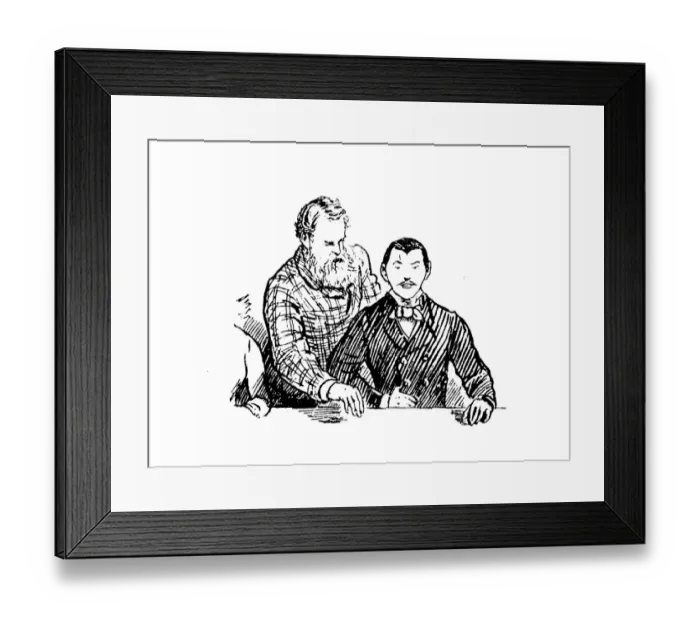 Framed Print : Antique illustration by Randolph Caldecott: At the casino Framed Print : Antique illustration by Randolph Caldecott: At the casino
