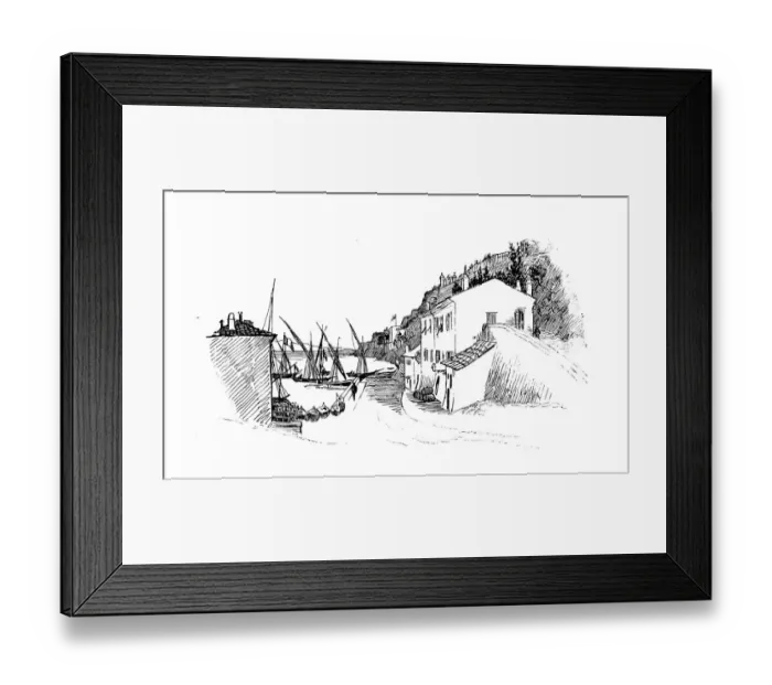 Framed Print : Antique illustration by Randolph Caldecott: Monaco Framed Print : Antique illustration by Randolph Caldecott: Monaco
