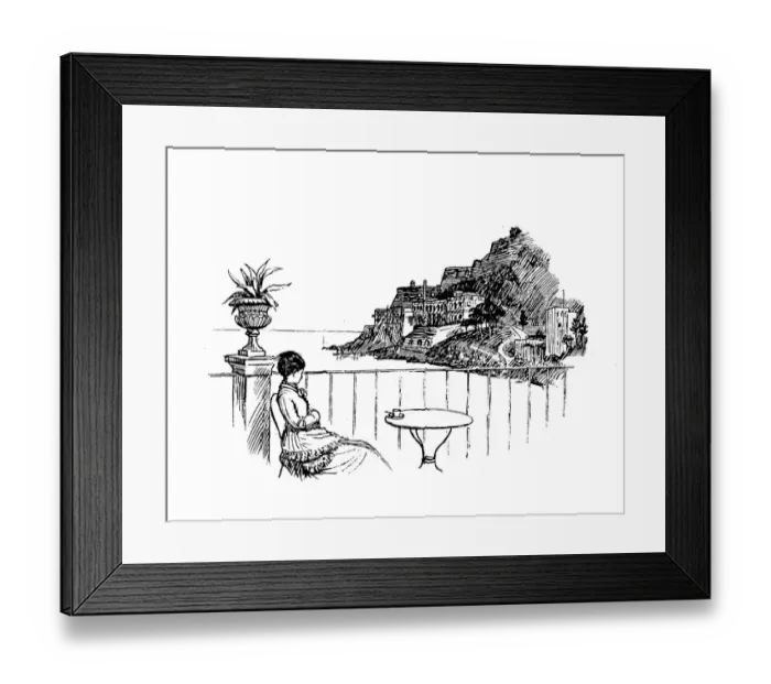 Framed Print : Antique illustration by Randolph Caldecott: Monaco Framed Print : Antique illustration by Randolph Caldecott: Monaco