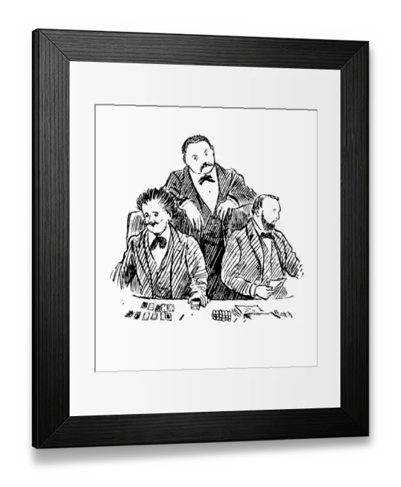 Framed Print : Antique illustration by Randolph Caldecott: At the casino Framed Print : Antique illustration by Randolph Caldecott: At the casino