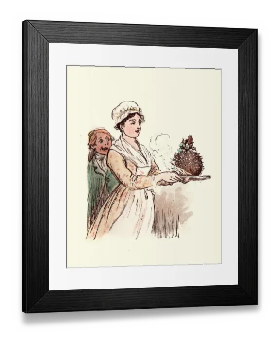 Framed Print : Bringing in the Victorian Christmas Pudding Framed Print : Bringing in the Victorian Christmas Pudding