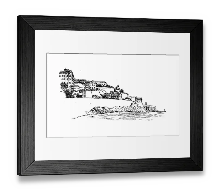 Framed Print : Antique illustration by Randolph Caldecott: Monaco Framed Print : Antique illustration by Randolph Caldecott: Monaco