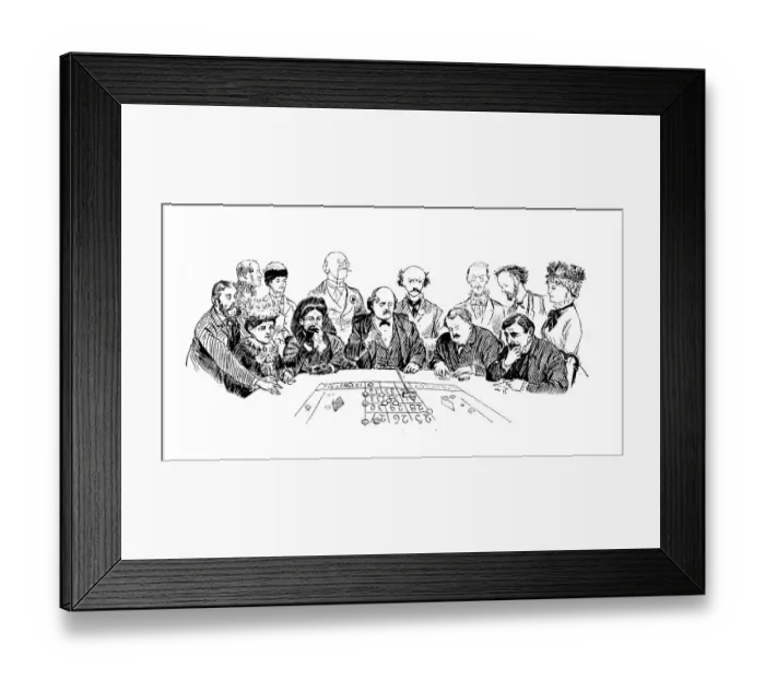 Framed Print : Antique illustration by Randolph Caldecott: At the casino Framed Print : Antique illustration by Randolph Caldecott: At the casino