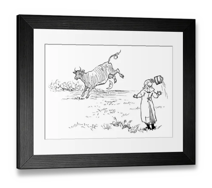 Framed Print : The cow jumped over the moon Framed Print : The cow jumped over the moon