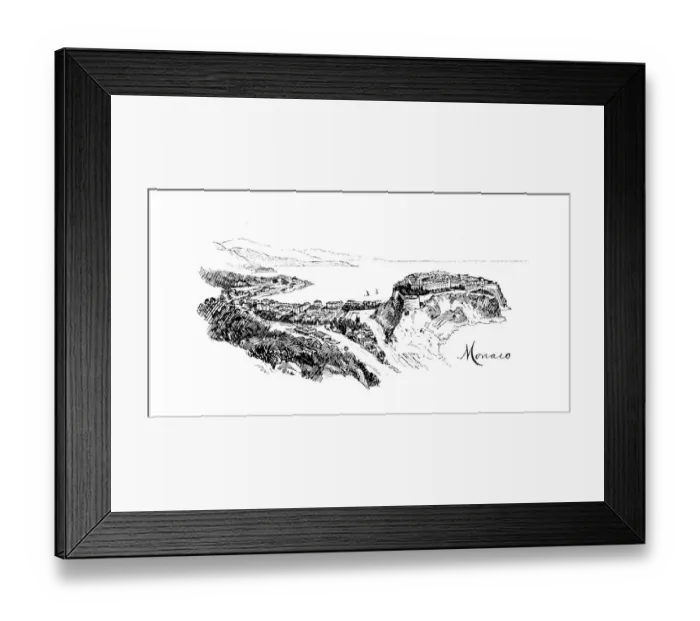 Framed Print : Antique illustration by Randolph Caldecott: Monaco