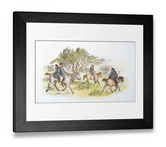 Framed Print : Antique illustration by Randolph Caldecott Framed Print : Antique illustration by Randolph Caldecott