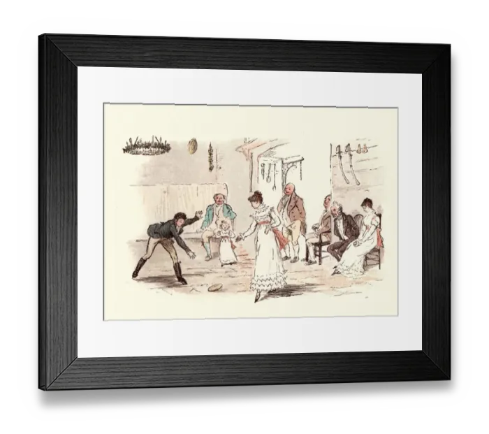 Framed Print : Victorian family at christmas playing game of Turn the Trencher Framed Print : Victorian family at christmas playing game of Turn the Trencher